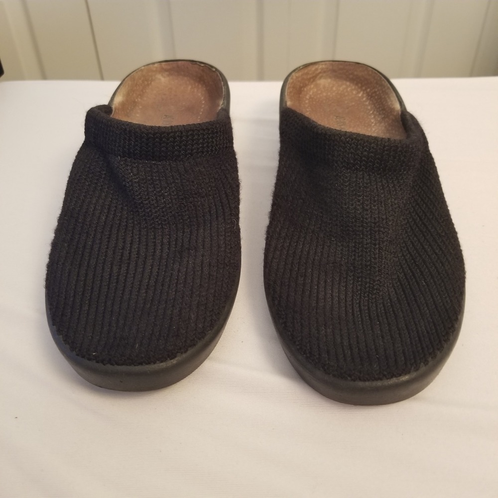 A'rcopedico Black Knit Clogs Slip On Mules Comfort Shoes Women Size 6/39